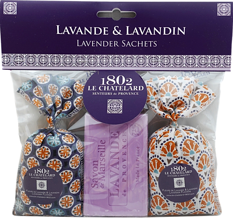 Lavendelsäckchen "Bleu Azur" mit Savon de Marseille "Lavendel"