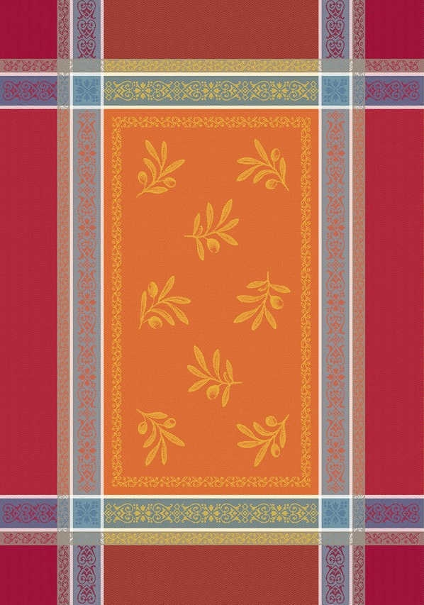 Geschirrtuch, 50 x 70 cm "Olivia", orange-rot