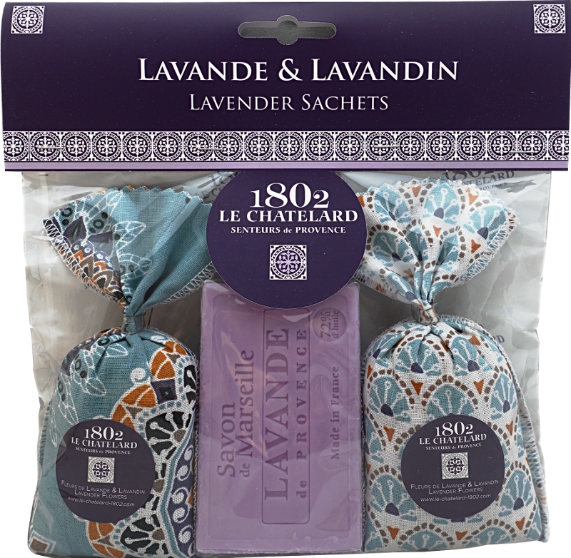 Lavendelsäckchen "Bleu Azur" mit Savon de Marseille "Lavendel"