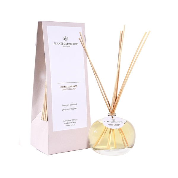 Duftflakon mit Aromastäbchen "Zimt Orange", 100 ml